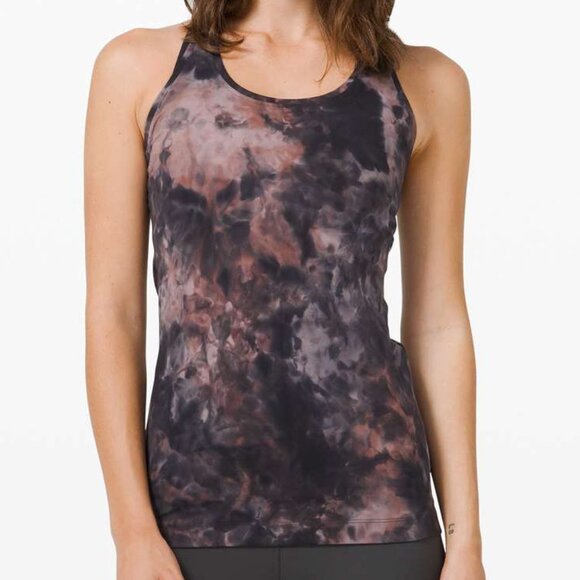Lululemon Cool Racerback II Nulu *Diamond Dye Graphite Grey Pink Pastel - Picture 1 of 3